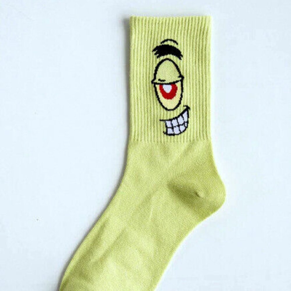 Plankton Socks Spongebob~Pastel Green~Womens Girls Unisex